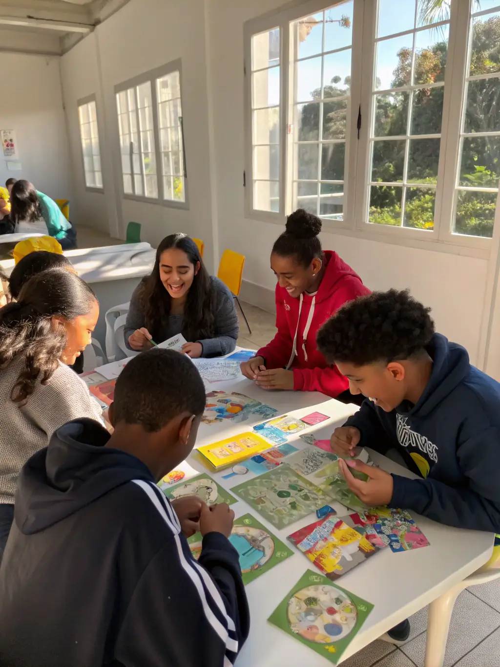 A photograph of a group of community members participating in a health education workshop, demonstrating empowerment and resilience.