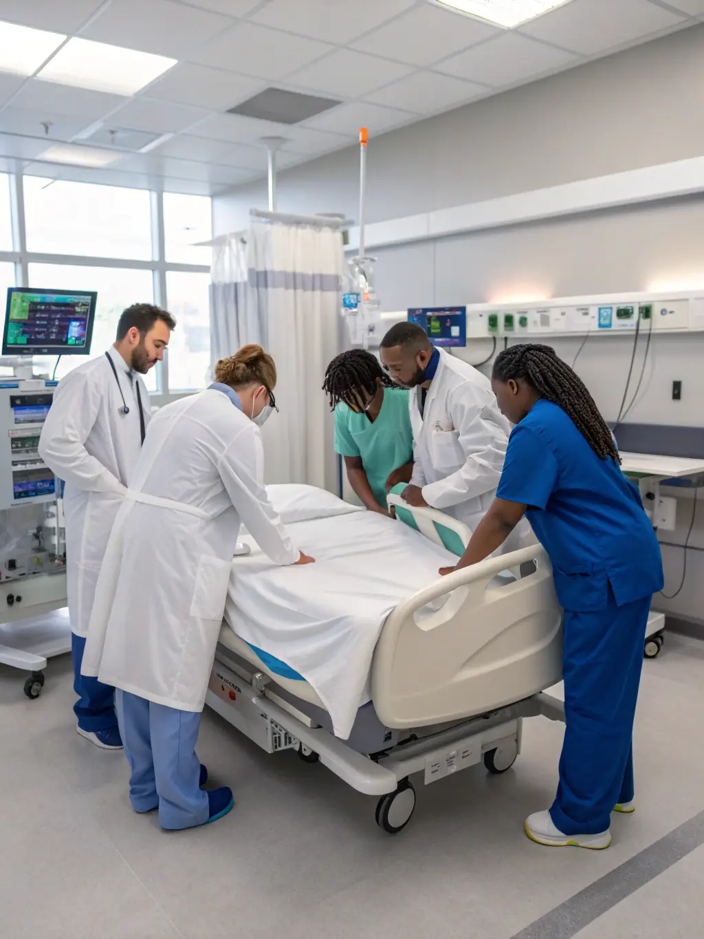 A photograph of a modern, well-equipped local health facility with staff members collaborating, symbolizing a strong partnership.